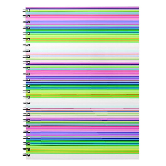 ホットカラフルネオンストライプズ ノートブック (正面)