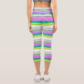ホットカラフルネオンストライプ装飾用クッション カプリレギンス (裏面)