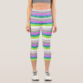 ホットカラフルネオンストライプ装飾用クッション カプリレギンス (正面)