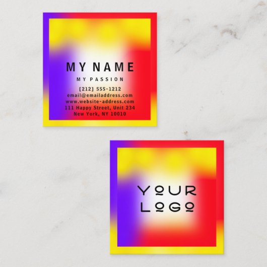 ホットカラーズスクエアロモダンゴミニマルコンサルティング 予約カード (正面/裏面)