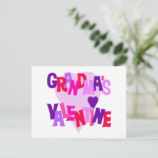 ホットカラーズハートおばあちゃんのバレンタイン シーズンポストカード (スタンド正面)