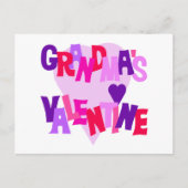 ホットカラーズハートおばあちゃんのバレンタイン シーズンポストカード (正面)