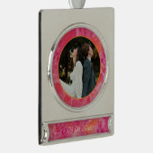 ホットカラーロマンチック結婚ズ シルバープレートバナーオーナメント (右)