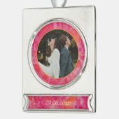 ホットカラーロマンチック結婚ズ シルバープレートバナーオーナメント (左)