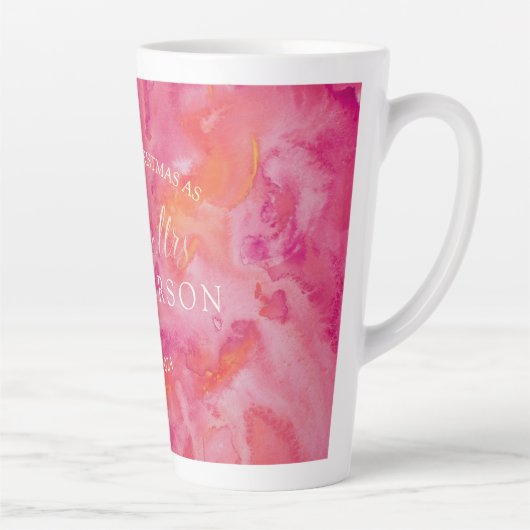 ホットカラー初めてのクリスマスミスターとミセス カフェラテマグ (右)