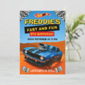 ホットカーレース誕生日パーティー 招待状 (スタンド正面)