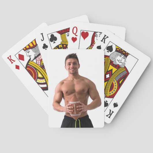 ホットガイセクシーなシャツレス筋肉サッカースタッドハンク トランプ (裏面)