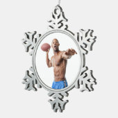 ホットガイセクシーなシルレスマスカードフットボールスタッド スノーフレークピューターオーナメント (右)