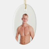 ホットガイセクシーなシルレスマッスルブロンドハンク セラミックオーナメント (右)