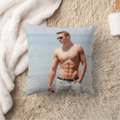 ホットガイベアチェスト筋肉ABSビーチシャツレスPO クッション (ブランケット)