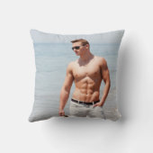 ホットガイベアチェスト筋肉ABSビーチシャツレスPO クッション (裏面)