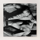 ホットガイ最高のバックオリジナルファインアートスケッチ ジグソーパズル (横)