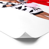 ホットガイ筋肉質メンサンタ服クリスマスおもしろい ポスター (角)