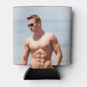 ホットガイ裸の胸筋ABSビーチシャーレス 缶クーラー (正面)