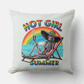 ホットガールサマースケルトンレトロビーチデザイン クッション (正面)