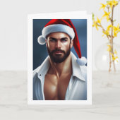 ホットクリスマスサンタクロース カード (黄色い花)