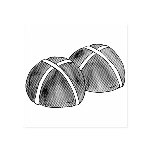 ホットクロスバンズブリティッシュフードベーキングペストリーベーカリー ラバースタンプ (インプリント)