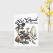 ホットグウルサマー不気味ブービーチハロウィーンサマー カード (黄色い花)