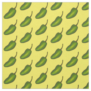 ホットグリーンジャラペーニョペッパー野菜ベジエプリント ファブリック