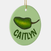 ホットグリーンジャラペーニョペッパー野菜ベジエ セラミックオーナメント (右)