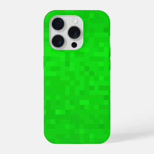 ホットグリーンモザイクタイル柄 iPhoneケース (裏面)