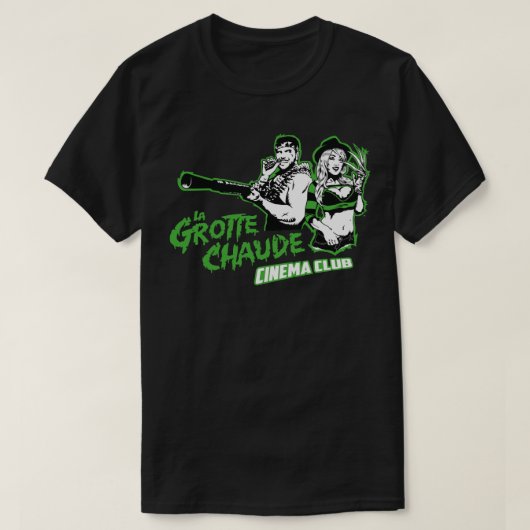 ホットケーブオリジナルグリーン Tシャツ (デザイン正面)
