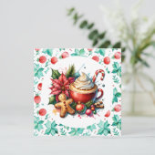 ホットコお洒落コアとキャンディーケーンクリスマス シーズンカード (スタンド正面)