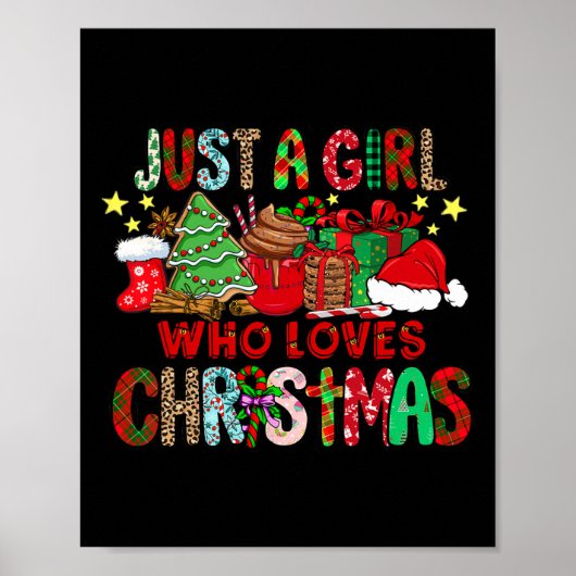 ホットココアが大好きな女の子 楽しいクリスマス ポスター (正面)