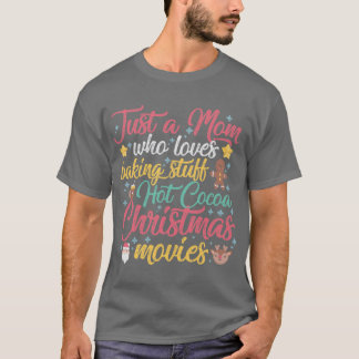 ホットココアが好きなただのママ・クリスマス Tシャツ
