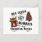 ホットココアとあたたかな毛布とクリスマス映画がかわいい ポストカード (正面)