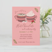 ホットココアとクッキーのクリスマスパーティー招待状 招待状 (スタンド正面)