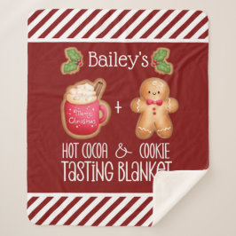 ホットココアとクッキーのテイスティング シェルパブランケット