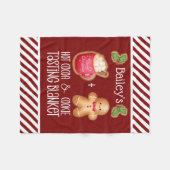 ホットココアとクッキーのテイスティング フリースブランケット (正面(横))