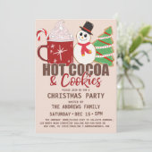 ホットココアとクッキーの引用かわいいクリスマス 招待状 (スタンド正面)
