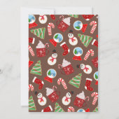 ホットココアとクッキーの引用かわいいクリスマス 招待状 (裏面)