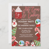 ホットココアとクッキーイラストホリデー 招待状 (正面)