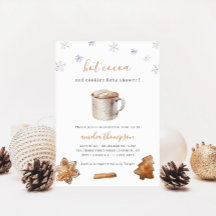 ホットココアとクッキー冬のベビーシャワー