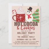 ホットココアとクッキー引用文かわいい休日 招待状 (正面)
