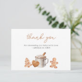 ホットココアとクッキー赤ちゃんシャワーサンキューカード サンキューカード (スタンド正面)