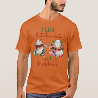 ホットココアとクリスマスの友達が大好き Tシャツ