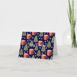 ホットココアとクリスマスツリーのクッキーのマグカップ シーズンカード