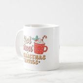 ホットココアとクリスマスムービーレトロ コーヒーマグカップ (正面左)
