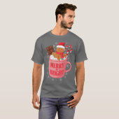 ホットココアとクリスマス映画クリスマスレトロ Tシャツ (正面フル)