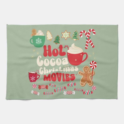 ホットココアとクリスマス映画 キッチンタオル (横)