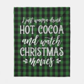 ホットココアとクリスマス映画|緑 フリースブランケット (正面)