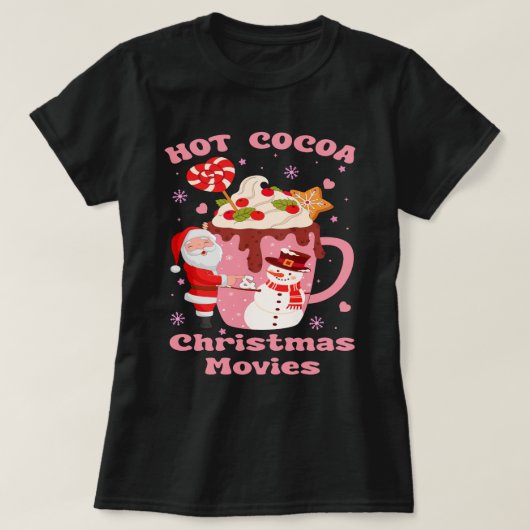 ホットココアとクリスマス映画 Tシャツ (デザイン正面)