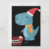 ホットココアとクリスマス映画Dinoホリデーカード シーズンカード (裏面)