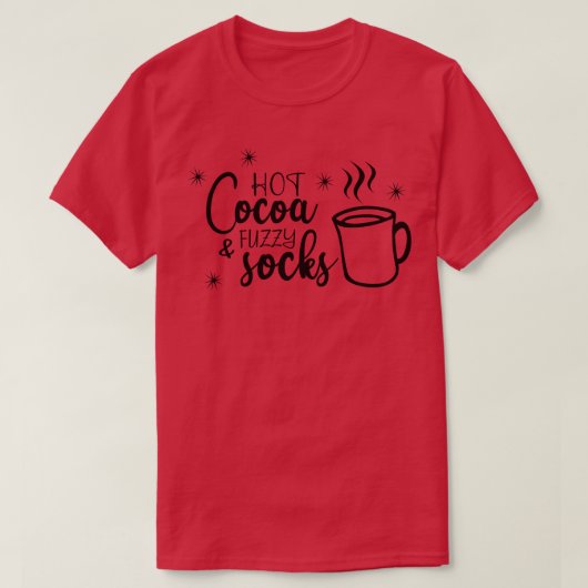 ホットココアとファジーソックス Tシャツ (デザイン正面)