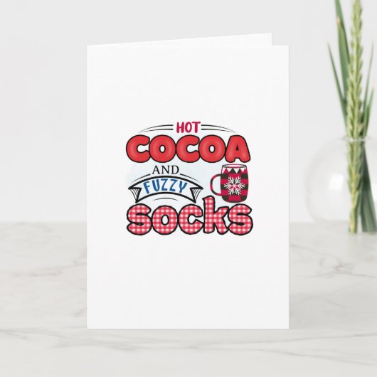 ホットココアとフワフワの靴下 カード (正面)