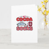 ホットココアとフワフワの靴下 カード (黄色い花)